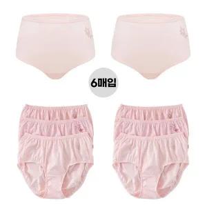 [BYC] 여성면팬티 맥시 무지 삼각 6매입 속옷 세트 할머니 팬티 선물_P403488205