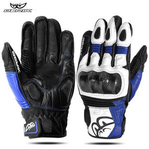 BERIK 레트로 오토바이 가죽 장갑 양피 소 가죽 탄소 섬유 보호 오토바이 장갑 Anti-fall 자전거 모토