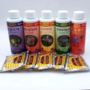 국제프리츠 골든엘바진 7g 5포 + 120ml 5종세트 어항 수조 수족관 물갈이제 / 박테리아활성제 / 종합수질개선제 / 구피비타민 / PSB생박테리아