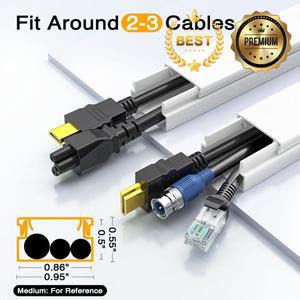 코드 커버 레이스웨이 키트 케이블 채널 와이어 Hider 숨기기 벽걸이 TV 전원 10X L15.7in W0.95in