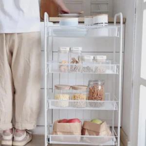 3단 4단 이동식 철제 트롤리 주방 틈새 선반 트레이조립식선반 거실선반 화