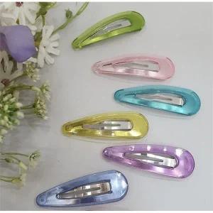 [하프클럽/이쁜]컬러풀 투명 헤어 똑딱핀