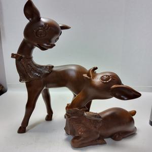 목각 아기사슴 한쌍 높이32cm 높이19cm 단초마을 골동품/수집품/도자기