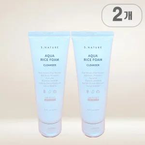 에스네이처 아쿠아 라이스 약산성 클렌징폼 160ml 2개