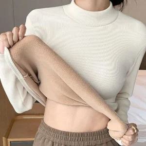 은창)하프넥 극강 보온 기모 상의 목폴라 티셔츠 겨울 양털조끼