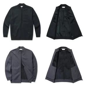 [브렌우드]풀집업 본딩 솔리드 니트 가디건 2종