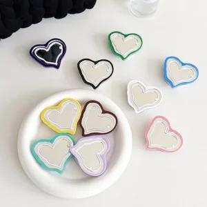 파스텔 하트 거울  핑거톡 스마트폰 거치대 손가락 그립 10가지 컬러