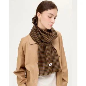 갤러리아 DCSC5F721 닥스 [WOOL100%][남녀공용] 브라운 체크 울스카프