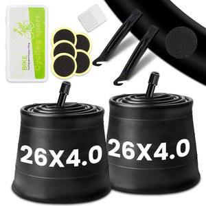 2팩 팻 바이크 튜브, 32mm 슈레이더 밸브가 장착된 26/20x4 0 내부 도로/MTB/E 바이크용 수리 키트가 부틸 고무 타이어 튜브