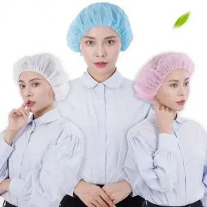 100개입 YOMR7609 일회용 헤어캡 위생모 부직포 주방모 일회용