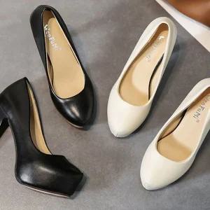 아이위크 봄 가을 여자 심플 가보시힐 펌프스힐 여성 키높이 구두 굽12cm 220-260mm