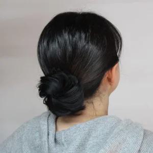 (블랙) 올림머리 똥머리 가발 집게핀/붙임/머리/헤어/스타일링/부분/여성/촬영/웨딩/사진/하객/디자인