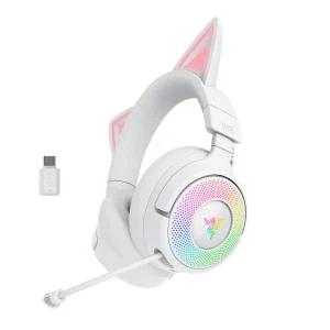 레이저코리아 크라켄 키티 V3 Pro 화이트 고양이 무선 게이밍 헤드셋 Kitty V3 Pro White