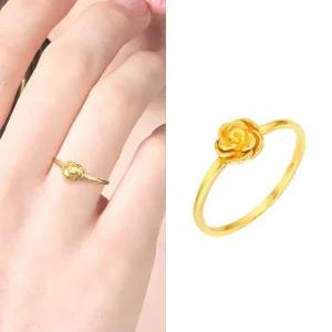 [골드퀸즈] 24K 순금 장미 꽃 반지