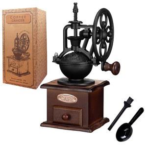 가정용 수동 커피 그라인더, 핸드 원두 그라인더 빈티지 나무 데코 레트로 메이커