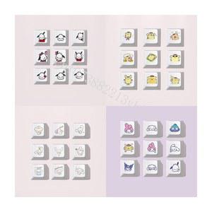 Sanriou 피규어 추가 Pompompurin 애니메이션 않음 Pochacco Kawaii Cinnamoroll 높이 반투명하지 키 PBT 소재 원래 키캡