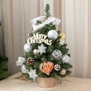[플라워트리]크리스마스 미니트리 워머 완제품 풀세트 LED 다이아버드몬타나 45cm 나무 테이블 탁상용 장식