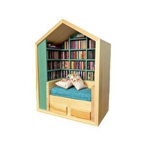 불안 방지 목제 미니어처 book 장식 서재 책장 1.without