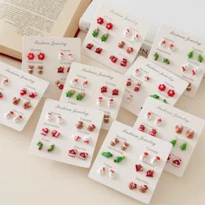 해피홀리데이 크리스마스 레이어드 귀걸이 9종 세트 no.435