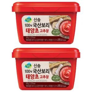 신송 100 국산보리 태양초 고추장 500g 2개 식사 분식 점심시간 중식 한식 정식