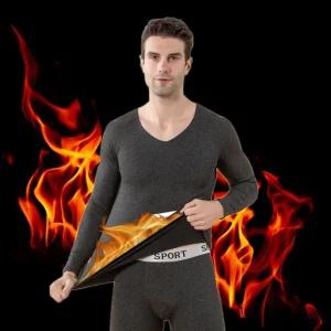 남성 브이넥 히트 기모내의 상하의세트 남자내 복 의 남성발열내 심리스내복 겨울내복 브이넥내