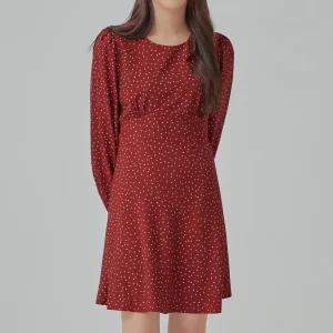 [미쏘]레드 도트 미니 원피스(MIWOWAC26G)
