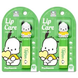산리오 어린이 캐릭터 피규어 립케어 4.5g 무향 무색 포차코 립밤 2개