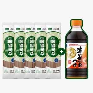 [순솔X미쯔칸] 순솔 100% 메밀국수 100g 5봉 X 미쯔칸 농축쯔유 500ml 소바 세트