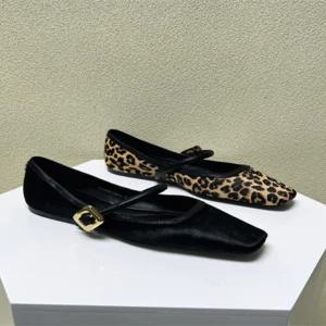 호피 구두 레오파드 신발 여성 사각코 통굽 펌프스 호피구두