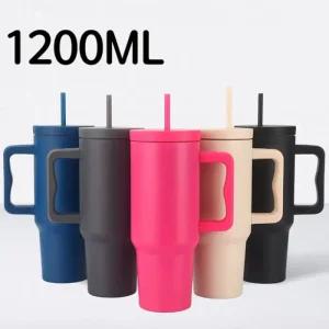 1.18L 투웨이 텀블러 스텐 손잡이 텀블러 이중 보온 보냉병 이동 중 사용 가