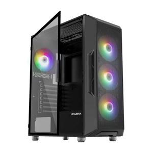 i3 NEO ATX 미드 타워 게이밍 PC 케이스 - 4 x 120mm 고정 RGB 팬 사전 설치, 높은 공기 흐름을 위한 메시 전면 패널, 강화 유리 측면 360mm 라디에이터 지원, 블랙