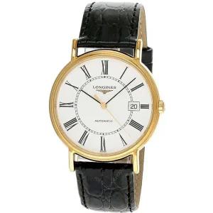 Longines Presence 38.5mm 화이트 다이얼 가죽 Men 시계 [세금포함] [정품] L4.921.2.11.2 손목시계 패션시