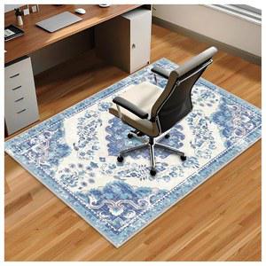 하드우드 바닥용 카이젤라이시 의자 매트, 책상 매트 아래로 굴러가는 사무실 바닥 컴퓨터 러그, 홈 오피스용 미끄럼 방지 보호대. (파란색, 2.9피트 x 3.9피트)