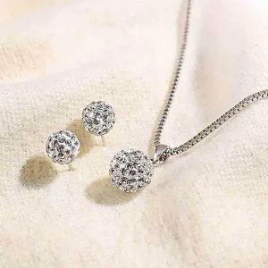 [콩심팥심]목걸이귀걸이세트 여자친구선물 샤인볼목걸이귀걸이