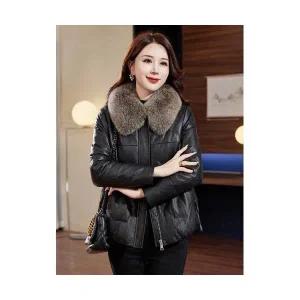 스파이더맨 여성코트 여우털 박시 코트 가죽 울 리얼 숏양 카라 패딩 OPH4