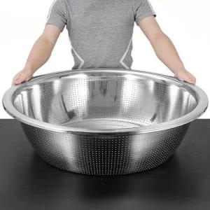 업소용 대형 스텐 김장 물빠짐 소쿠리 야채 바구니 구멍