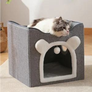 다묘 고양이 숨숨집 텐트 하우스 아파트 고양이집 2층