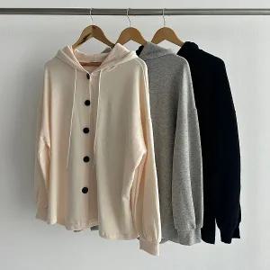 |KSJ6819|여자 커플룩 아방핏 빅사이즈 후드 긴팔 가을 가디건