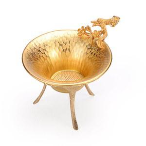 메탈 수공예 황동 티거름망 차칙세트 찻잎 받침대 합금 도자기 찻잔 휴대용 엔틱 티팟