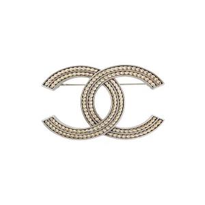 [엘러브] 새상품  VIP 기프트 25A CC로고 브로치 샴페인골드/실버 5ET1693