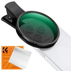 K&F Concept 67mm 휴대폰 ND 필터 ND2-32 CPL 1/4 블랙 프로 미스트 클립온 iphone 호환 모바일 스마트폰
