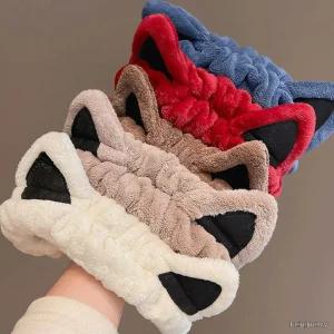 뽀송한 고양이귀 세안 헤어밴드 귀여운 여성 메이크업 스킨케어 머리띠