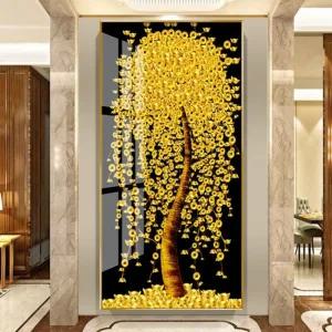 황금수 골드 나무 인테리어액자 십 돈방석 큐빅 면실 DIY