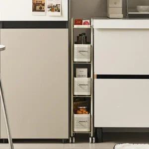 쏘옥 손잡이 이동식 틈새수납장 슬림 15cm