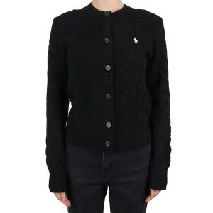[폴로랄프로렌] 25FW 여성 케이블 울 캐시미어 가디건 블랙 211972104 005