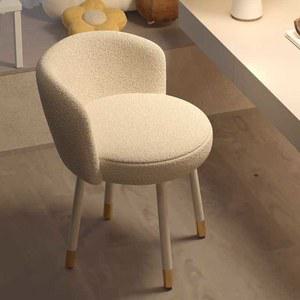 등받이 화장대 의자 미니 양털 부클 벤치 침실 다리 네일샵 샵 1 원형 콘솔 체어 원목 화이트 스틸 스툴