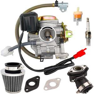 흡기 매니폴드 공기 필터 부품이 장착된 50cc 카뷰레터 49cc GY6 4행정 고성능 139QMB 스쿠터 모프드 카브 엔진