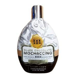 브라운 슈가 블랙 초콜릿 더블 다크 모카치노 400X 브론저 스킨 연화제 및 컬러 인핸서가 포함된 초 태닝 로션 13.5온스