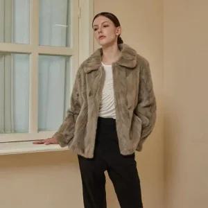 특가위크 [정가 299,000원][유로모피]밍크 카라 티노 하프 코트