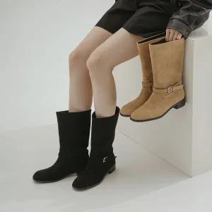 [소보제화]크릿 스웨이드 단화 미들부츠 3cm